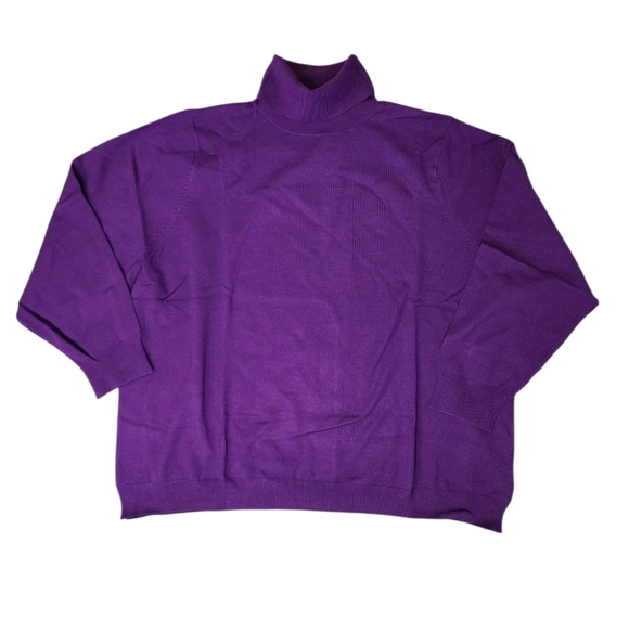 Linea by Louis Dell'Olio Sweaters - Whisper Knit By Louis Dell'Olio Purple 3/4 Sleeve Turtleneck Sweater NWT